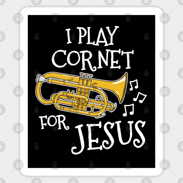 I Play Cornet For Jesus Church Brass Musician Sticker by doodlerob